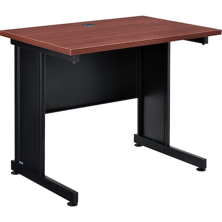 Interion By Global Industrial Office Desk, 24 in D X 30 in H, 36 in W X Steel Frame, Laminate Top, Mahogany 249012AMH